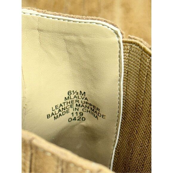 Marc Fisher Ankle Boots Womens Size 6.5 Tan Block Heel Suede Leather Booties New - Picture 8 of 10